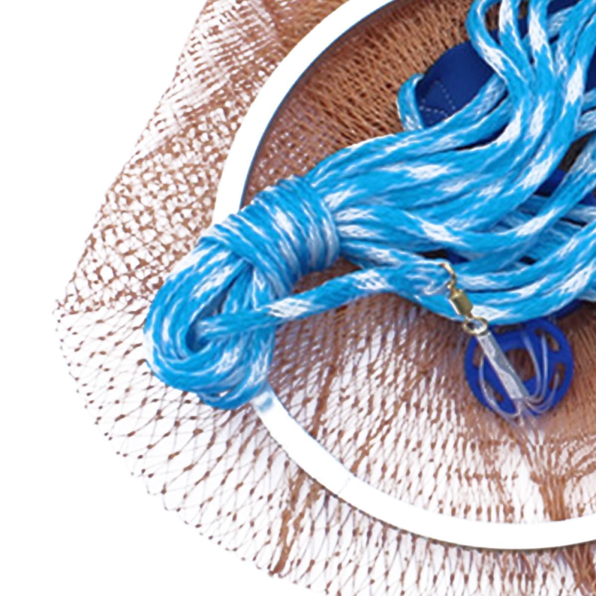 Rete da Pesca Portatile in Nylon Pieghevole per Pesci e Minnows, Retino da Lancio Facile da Usare per Acqua Dolce e Salata, Colore Marrone