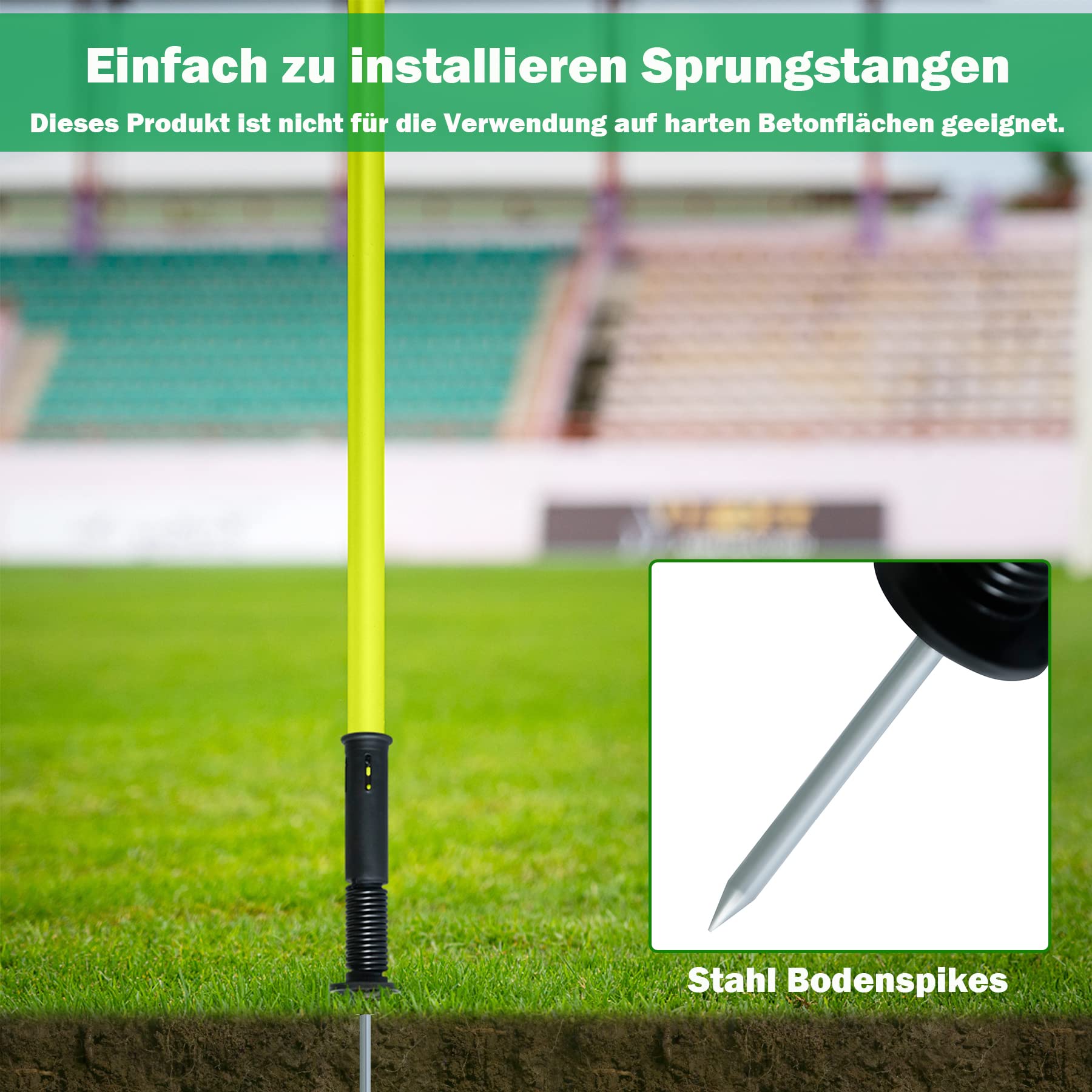 SUBTLETY Lot de 6 Piquets de Slalom 150cm Tiges d'agilité Haies avec Joint à Ressort & Pointes en Acier & Sac de Transport Barres de Saut Équipement Agilité d'obstacles pour Football d'entraînement