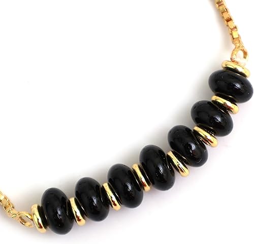 Vista 10 de Gempires - Pulsera de cuentas redondas naturales, chapada en oro amarillo de 14 quilates, joyería hecha a mano, pulseras ajustables para mujer