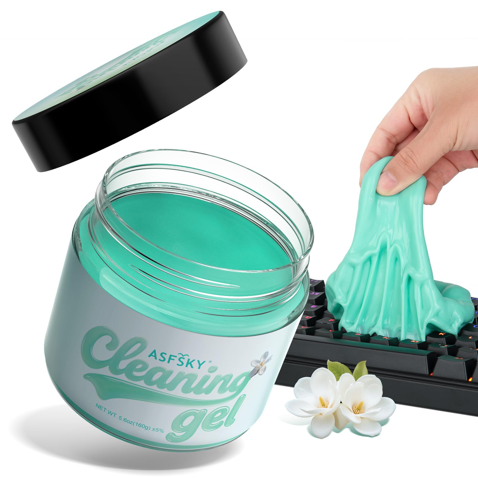 ASFSKY Tastatur Reinigungsgel Auto Reinigungsgel für den Innenraum Auto Schleim Reiniger Auto Zubehör Innenraum Cleaning Gel Universeller für Laptop, Drucker, Kameras (Delikates Grün)