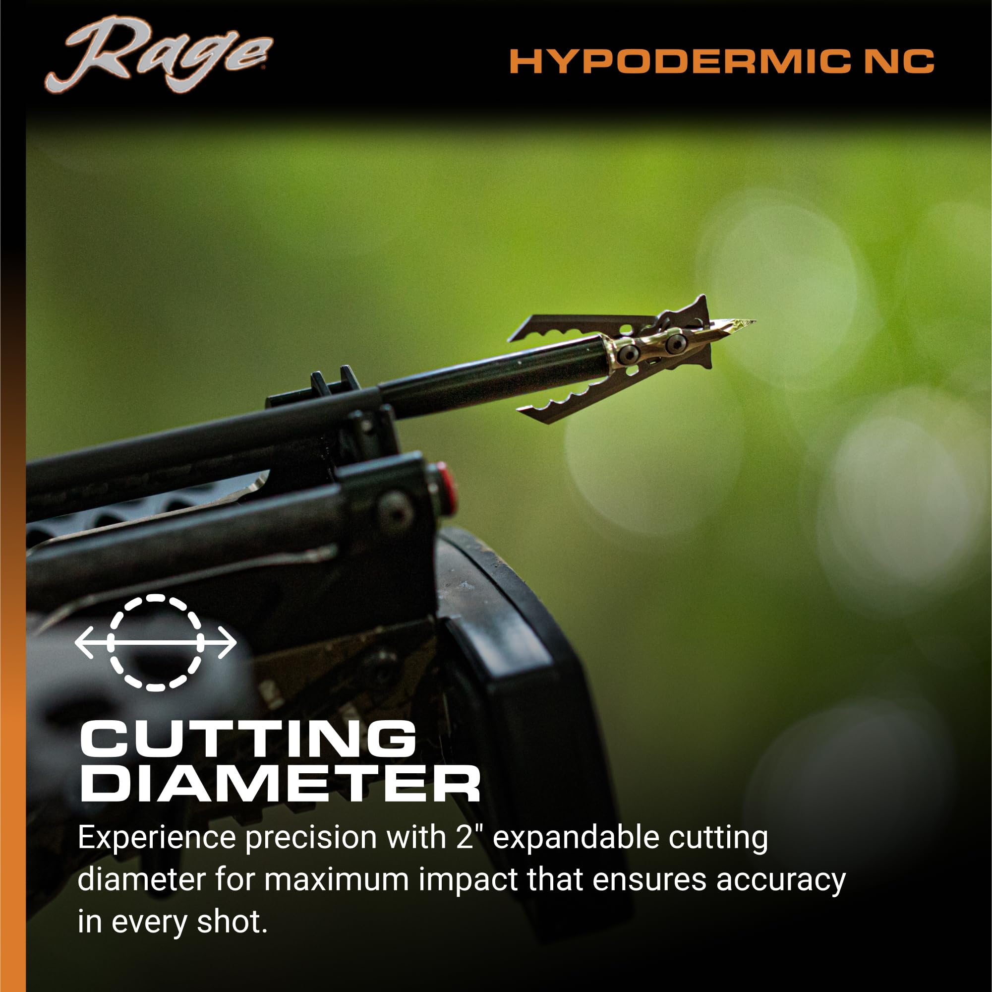 Rage Hypodermic Trypan NC Crossbow 2-Blade Mechanical Broadhead 100
