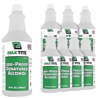 MAXTITE Denatured Alcohol, 200-Proof 2 Gallons Total, 8 Pack of 32 oz Bottles