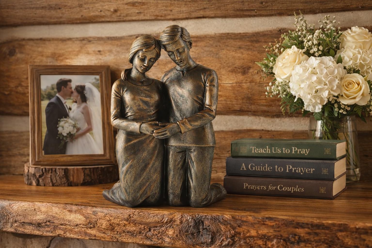 Scultura statua in ginocchio per marito e moglie, coppia in preghiera, regalo per marito, moglie, idee regalo per coppie, idee regalo per coppie sposate, regali per anima gemella,