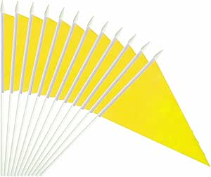 Amazon.com : Fisottey 12 Pack Yellow Pennant Stick Flag Small Mini ...