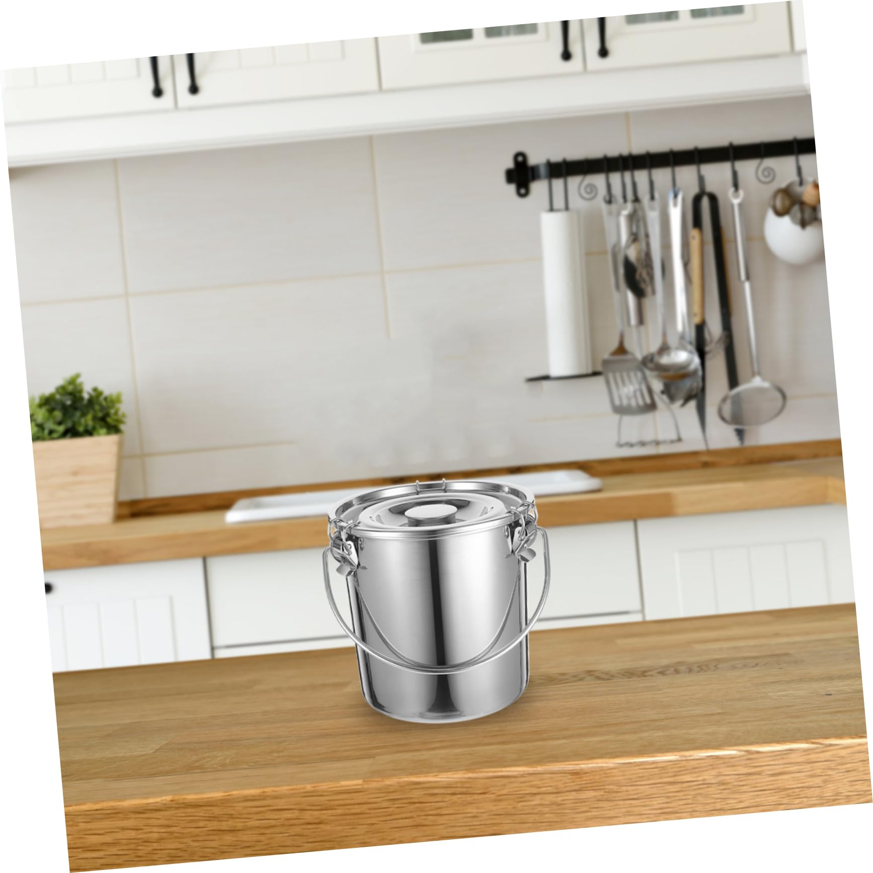Edelstahleimer 6l mit Verschluss, Silber, aus Edelstahl, Dicht