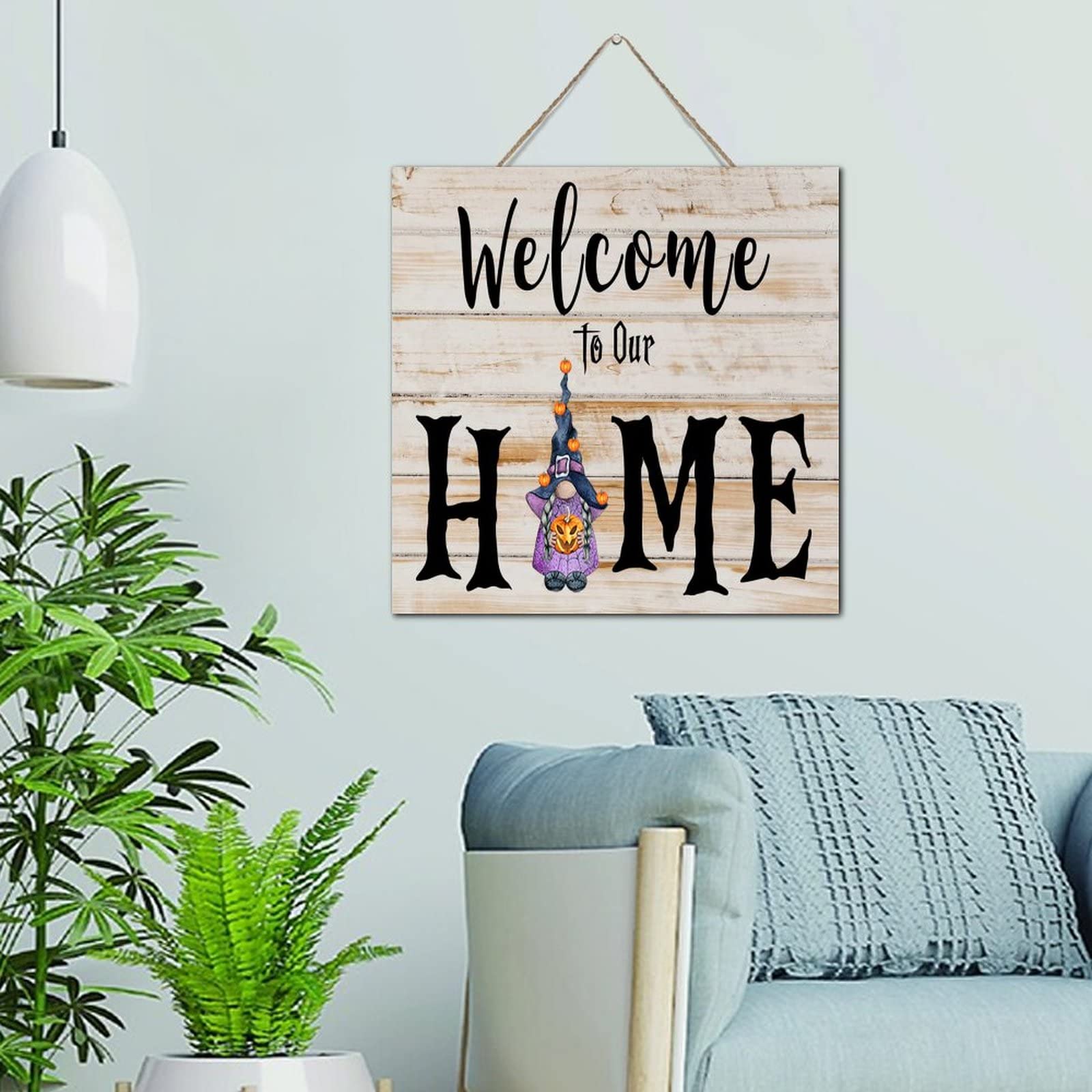 Panneau welcome en bois suspendu pour créer un foyer cosy et accueillir vos proches avec amour