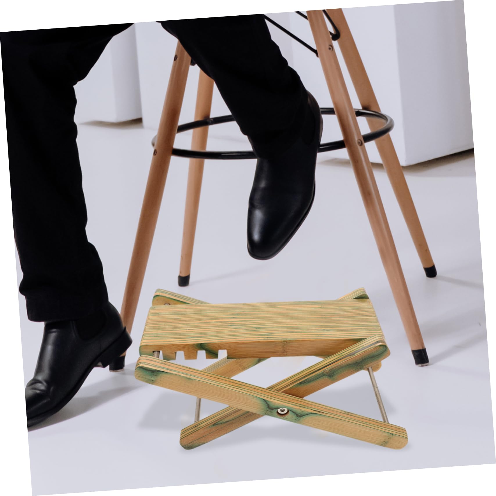 Yardenfun Poggiapiedi per Chitarra in Legno Verde, Regolabile e Pieghevole | Supporto per Erhu, Facile da Trasportare, Si Ripone senza Ingombro, Uso Versatile