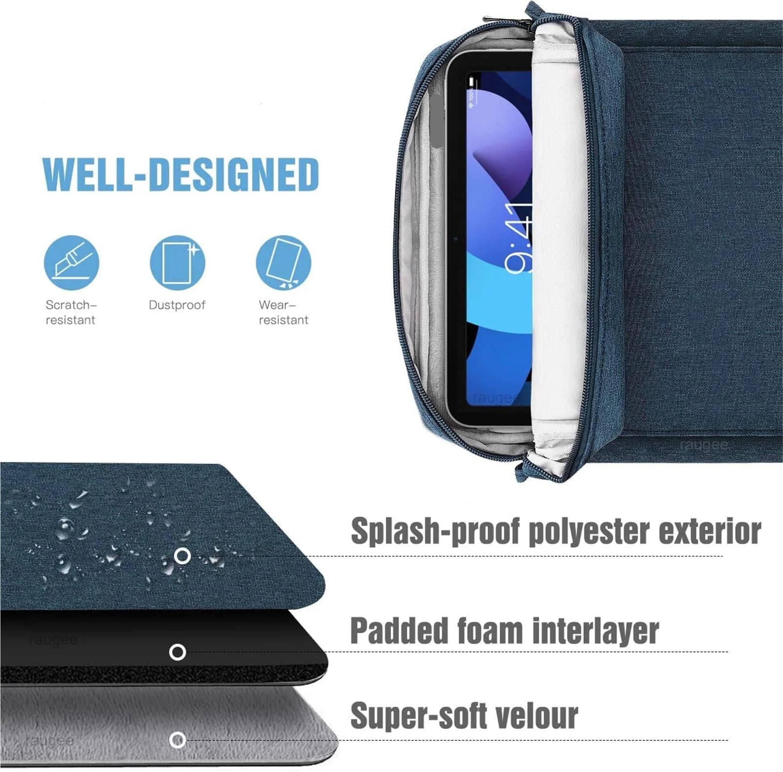 Funda De Tableta Funda for Tableta for Tableta de 10,9 y 10,2 Pulgadas, Funda Protectora a Prueba de Golpes para Tablet(Blue,For 9-11 Inch)