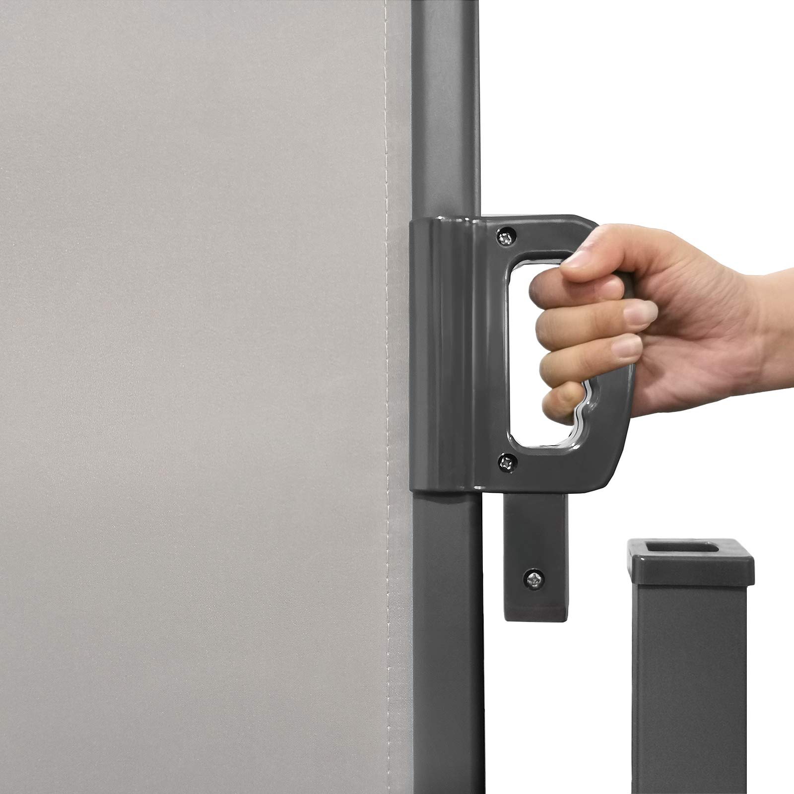 YUENFONG Pantalla de privacidad Toldo lateral para jardín Protección contra el viento Protección solar Valla Toldo Tela Toldo extensible para balcón Terraza Jardín Camping (180x300cm, Gris)