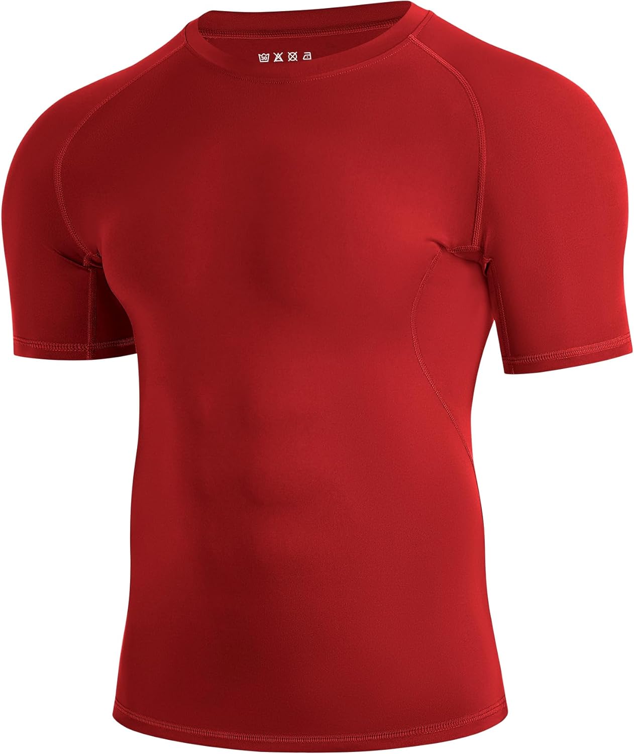 Men's Compression Shirt Short Sleeve Athletic Football Undershirts Quick Dry Base Layer T-Shirt Workout Gym Running