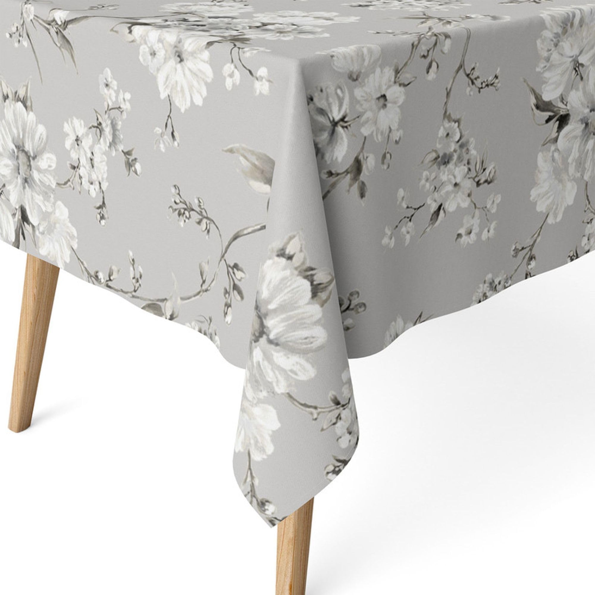 ECOMMERC3 | Stain Resistant Tablecloth for Rectangular Table Size 260 x 140 cm - Stain Resistant Extra Soft and Waterproof Tablecloth Grey