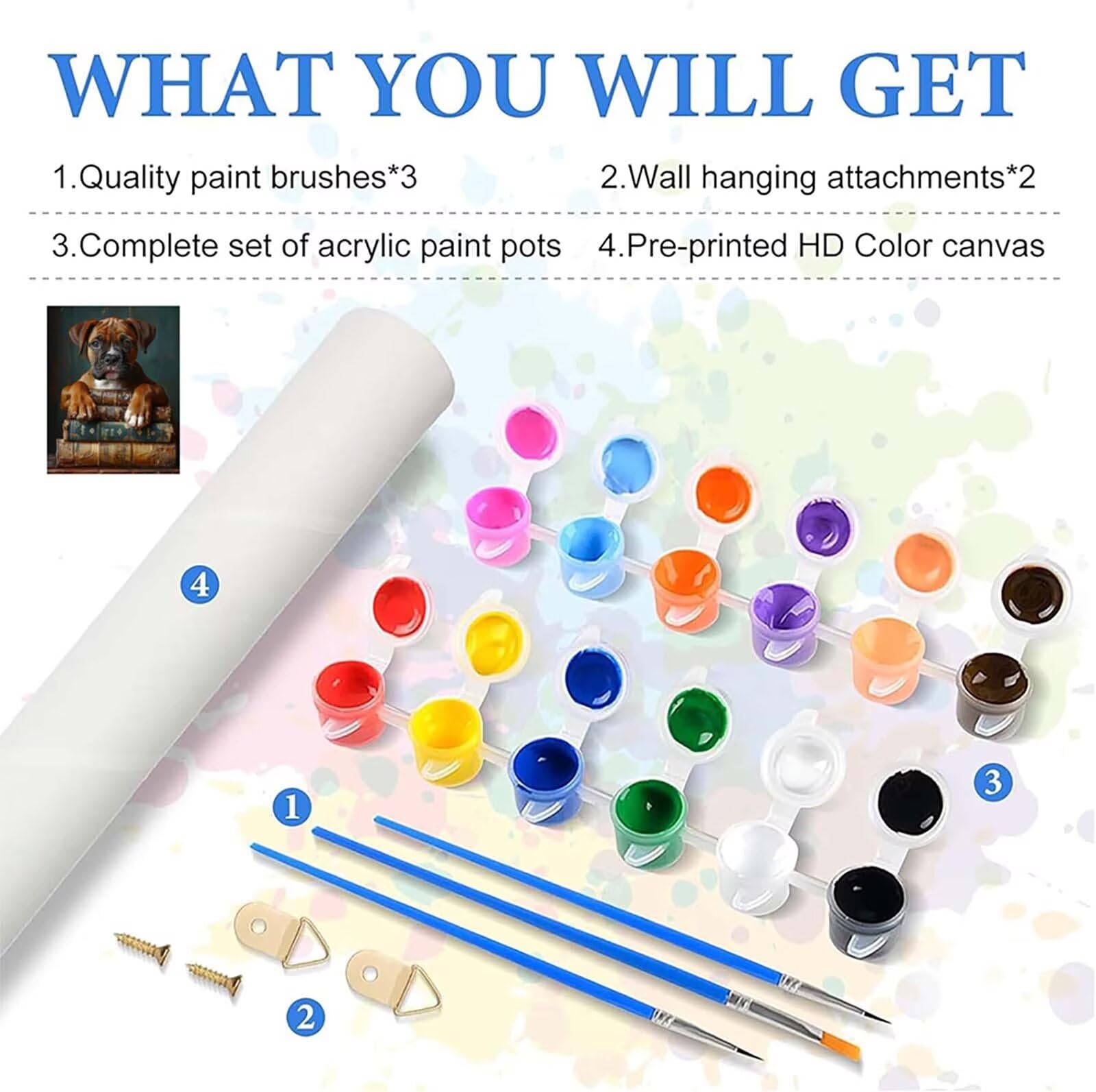 Malowanie psów po numerach dla dorosłych, książka do malowania według numerów dla dorosłych, DIY, rękodzieło, akrylowy pigment, zestaw do rysowania ze pędzlami, hobby dla kobiet, dekoracja ścienna