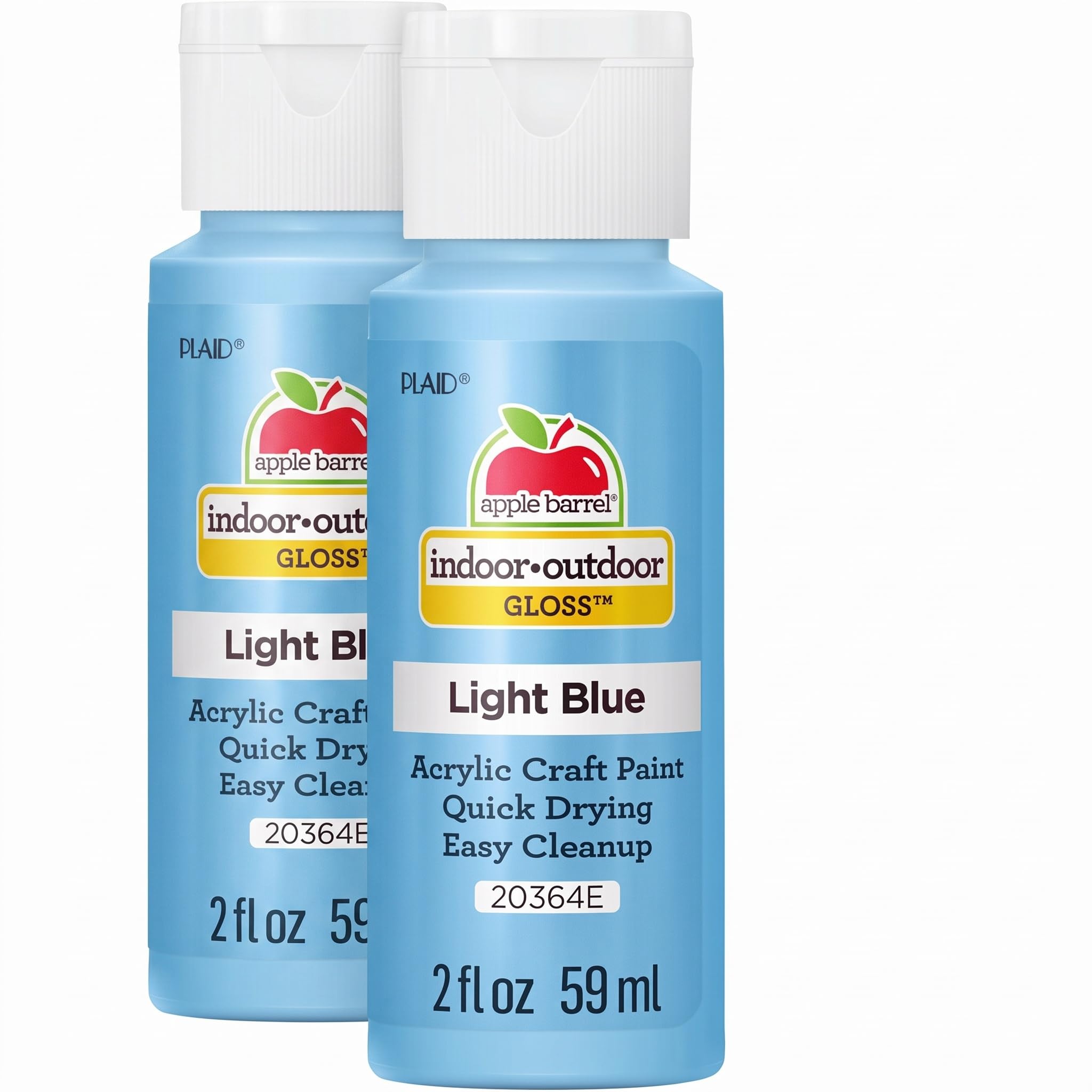 Apple Barrel Gloss Acrylic Paint in Assorted Colors (2-Ounce), 20364 Light Blue (Pack of 2)