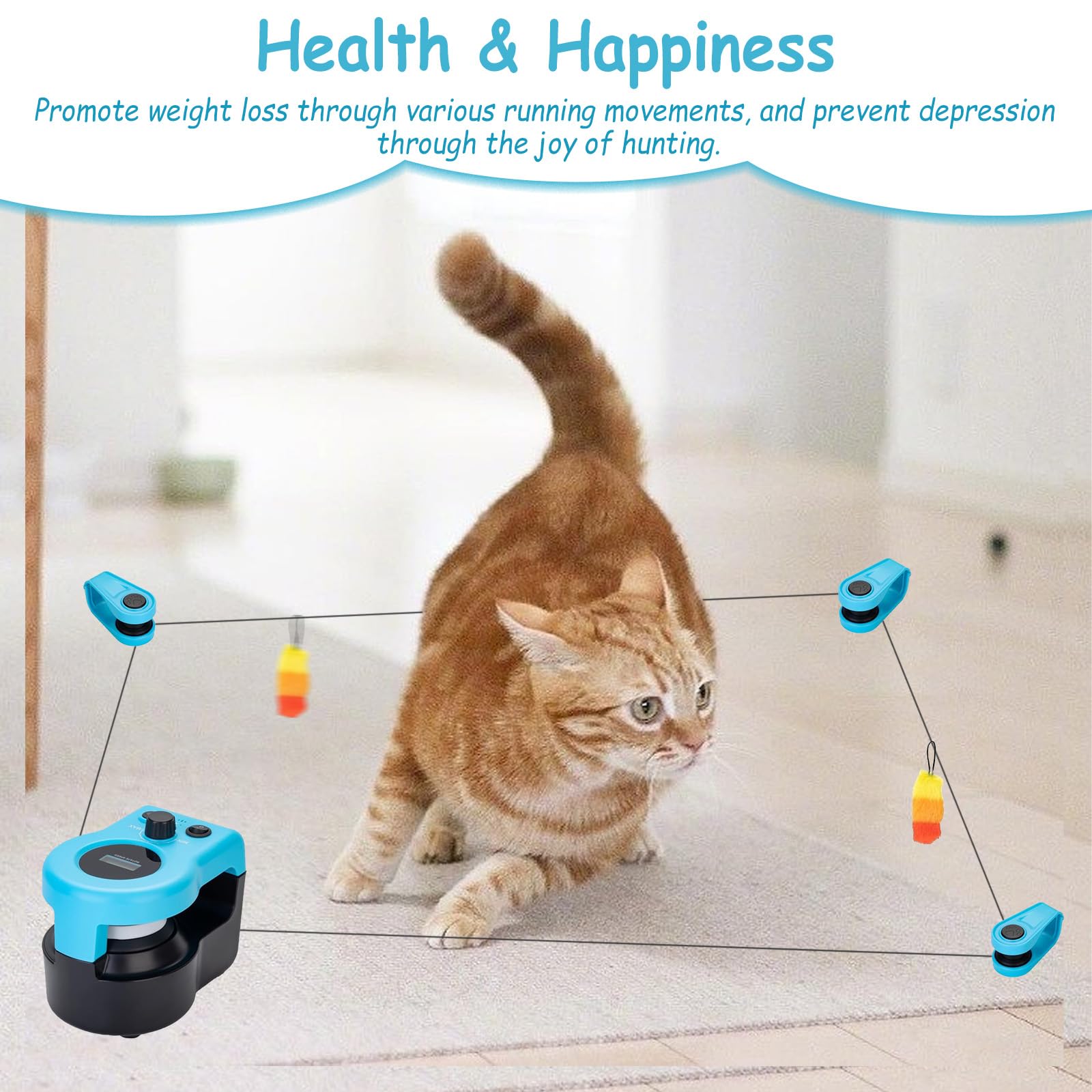 Nuovo Tapis roulant per gatti, Automatico/Telecomando, giocattolo interattivo gatto, giocattoli da caccia simulati, velocità regolabile, gioco da caccia con penna per gatti al coperto