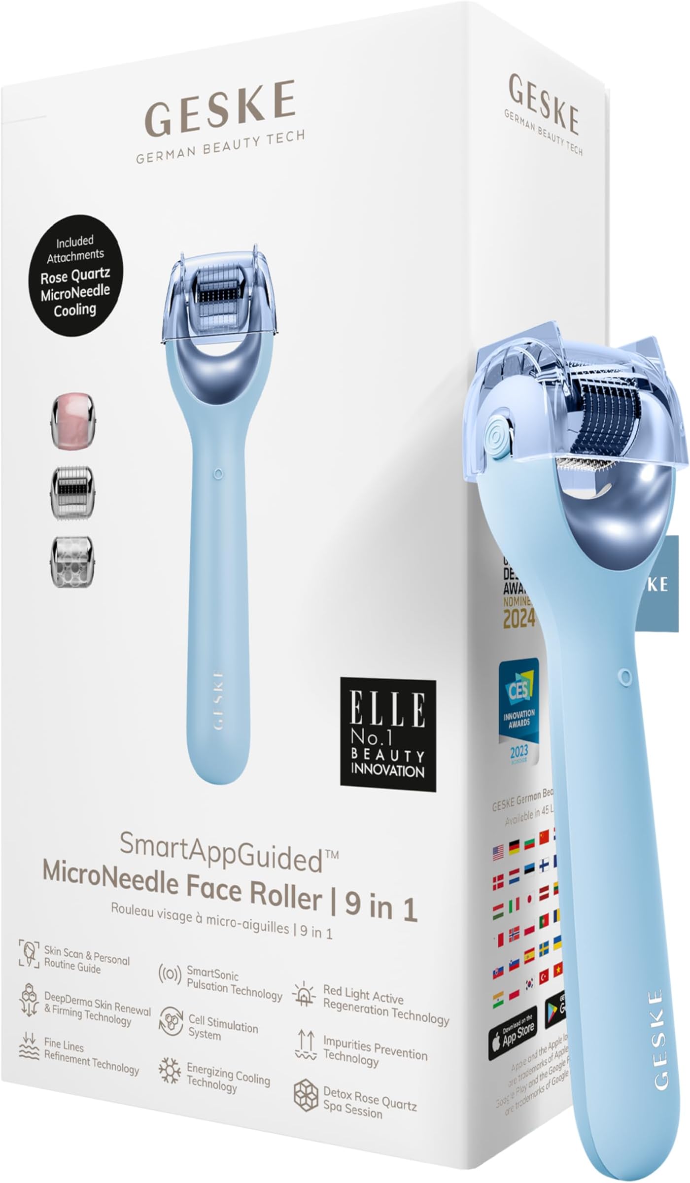Geske Microneedle Face Roller 9 In 1 Aquamarine