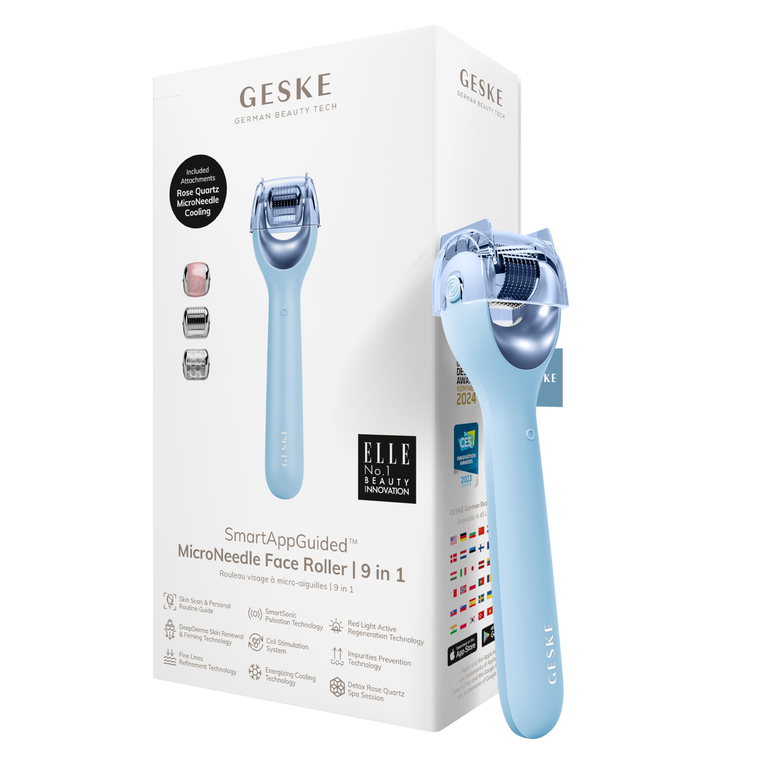 Geske Microneedle Face Roller 9 In 1 Aquamarine
