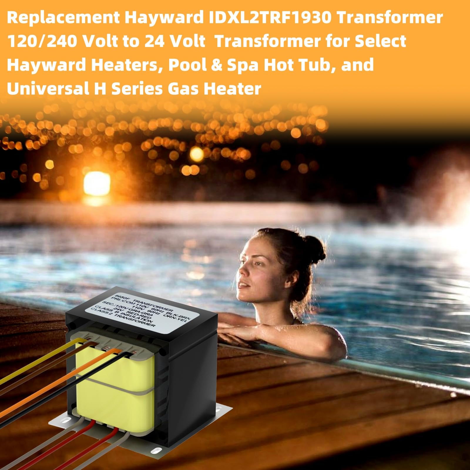 Hayward IDXL2TRF1930 Transformador de 120/240 voltios a 24 voltios en transformador de CA compatible con calentadores Hayward seleccionados