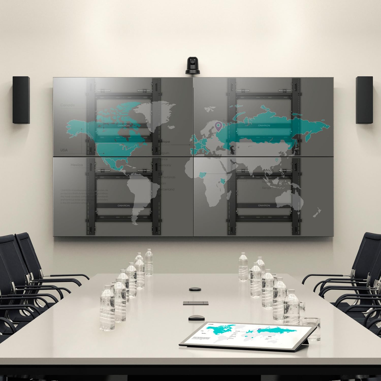 ONKRON Video Wall Mount for 50-70 Inch Digital Video Walls & Boards up to 110 lbs, Pop Out TV Mount System max VESA 600x600, Digital Signage Mount/Commercial Video Wall Mounting System Black