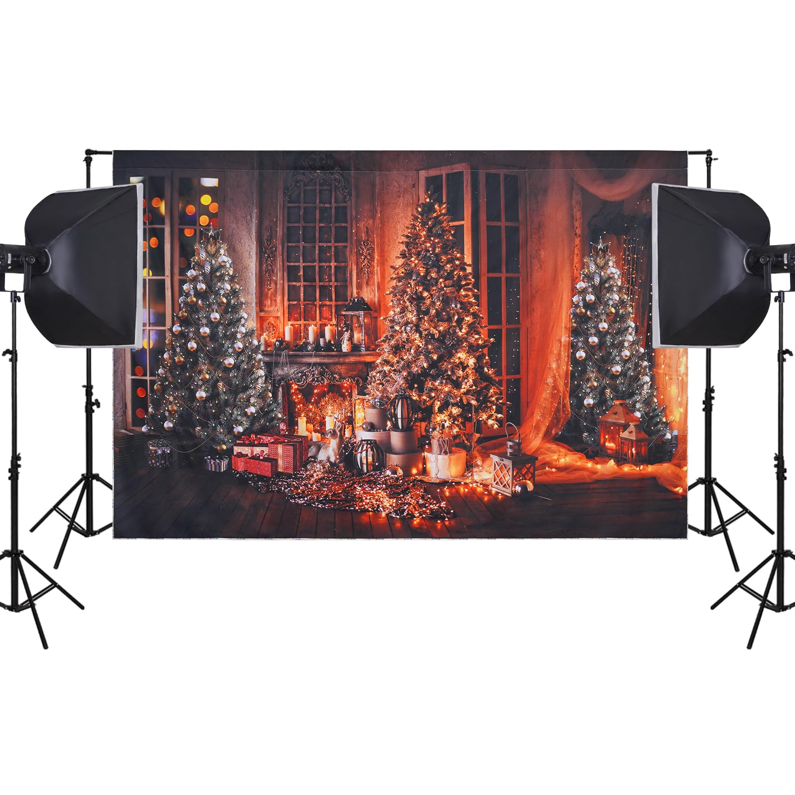 Kate Weihnachtsbaum Geschenk Kamin Hintergrund Fu00fcr Fotografie, image size:1601x1601