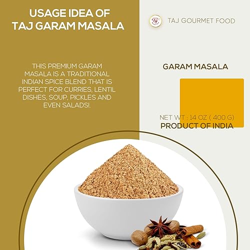 Miniatura 3 de TAJ Premium Indian Garam Masala en polvo, (14 onzas)