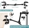 Kit de abrazadera con brazo mágico PellKing, soporte de cámara con brazo articulado de fricción con 2 abrazaderas super, con tornillo de 1/4"-20 y orificio roscado, para cámara, luz, monitor, webcam o cámara de acción de 2 kg, para mesa y tubo 5