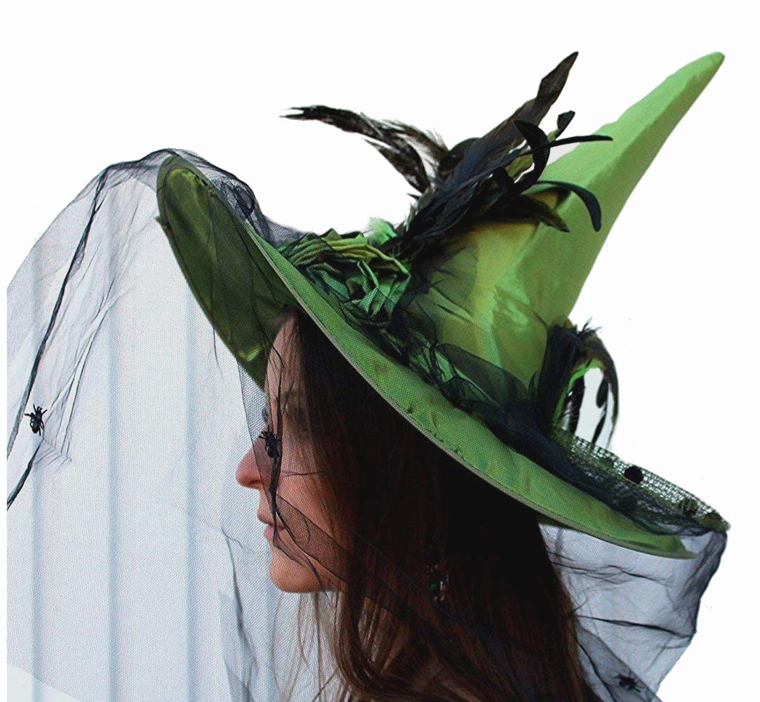 Carolilly Hexenhut Aus Wolle - Faltbar, Spitz, Für Halloween & Karneval, In Verschiedenen Farben