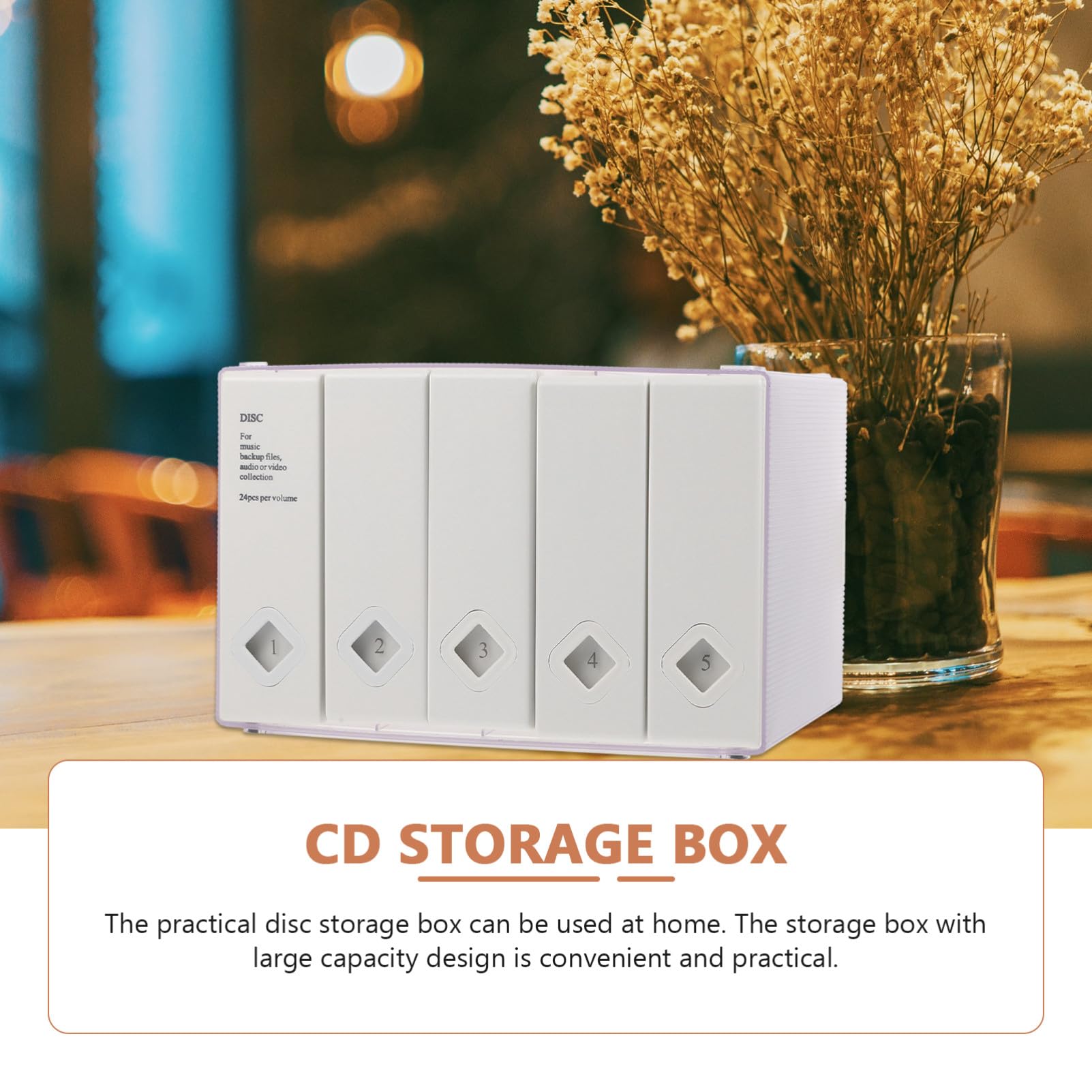 Custodia Porta CD Grande Capacità per 120 Dischi Bianca | Plastica e Tessuto Non Tessuto, Salvaspazio, Numerabile, Organizer per Archiviazione Ordinata