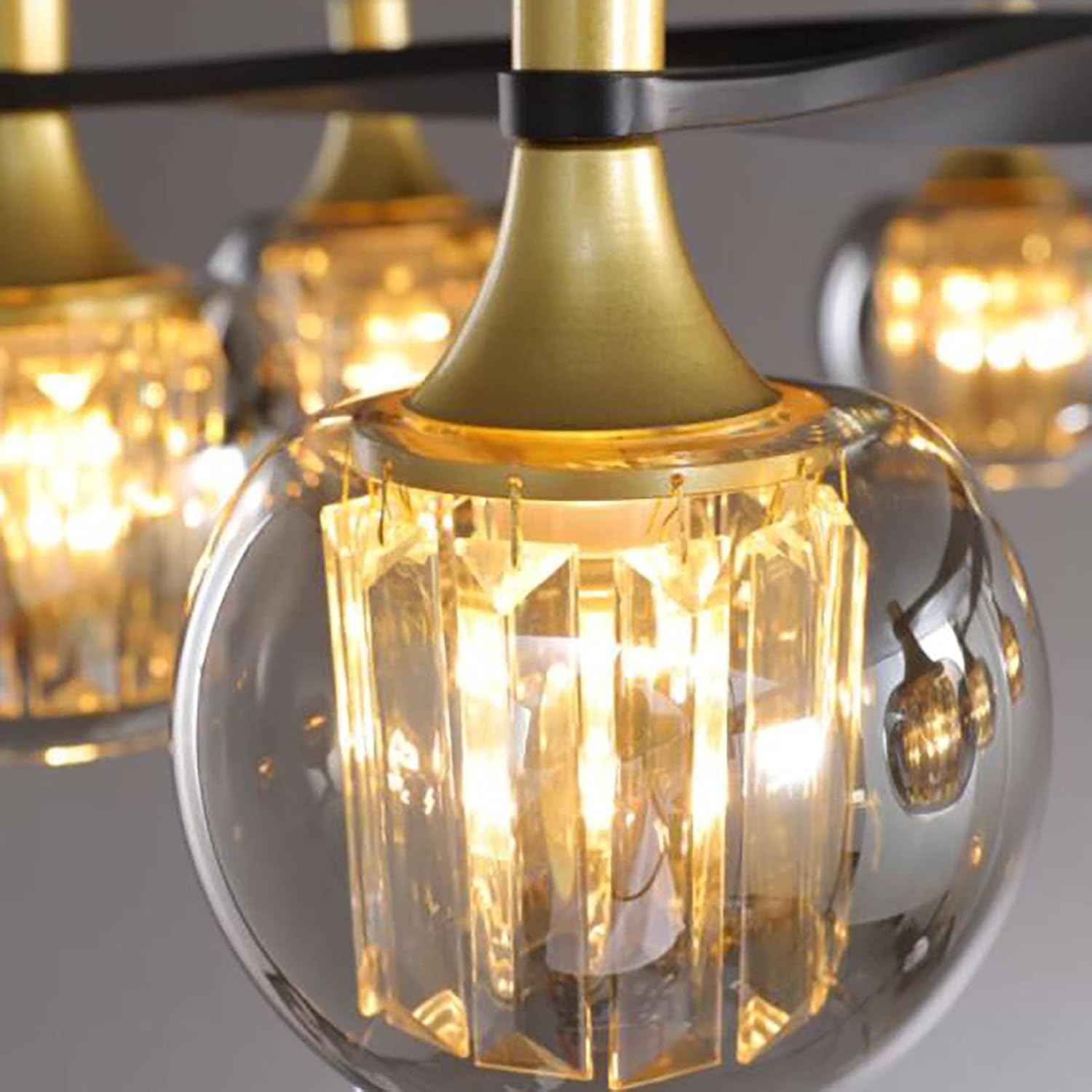 クリスタル ブラックシャンデリア 6灯 60W Amazon.co.jp