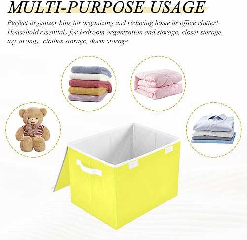 Miniatura 7 de GAIGEO Moon Yellow - Caja de almacenamiento plegable de gran capacidad, organizadores de armario y almacenamiento