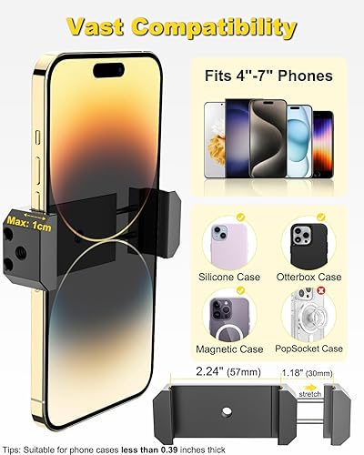 Miniatura 4 de Soporte de teléfono para visera solar para automóvil, mejorado y duradero, todo de metal, soporte para teléfono celular para visera de automóvil,