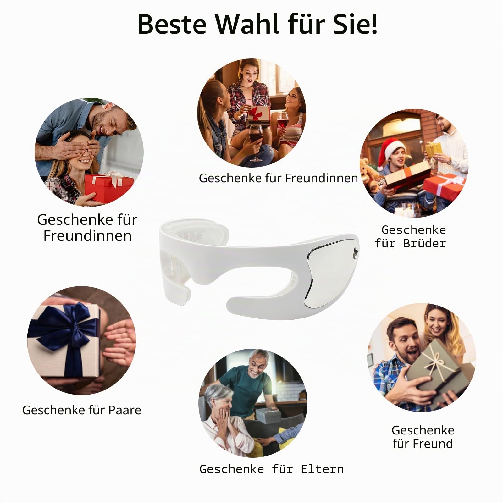 Augenmassagegerät,CEIEVER Mikrostrombrille mit 3 Massagemodi Elektrisches Augenmassagegerät Rotlicht Anti-Falten-Massagegerät für trockene Augen Schlaf