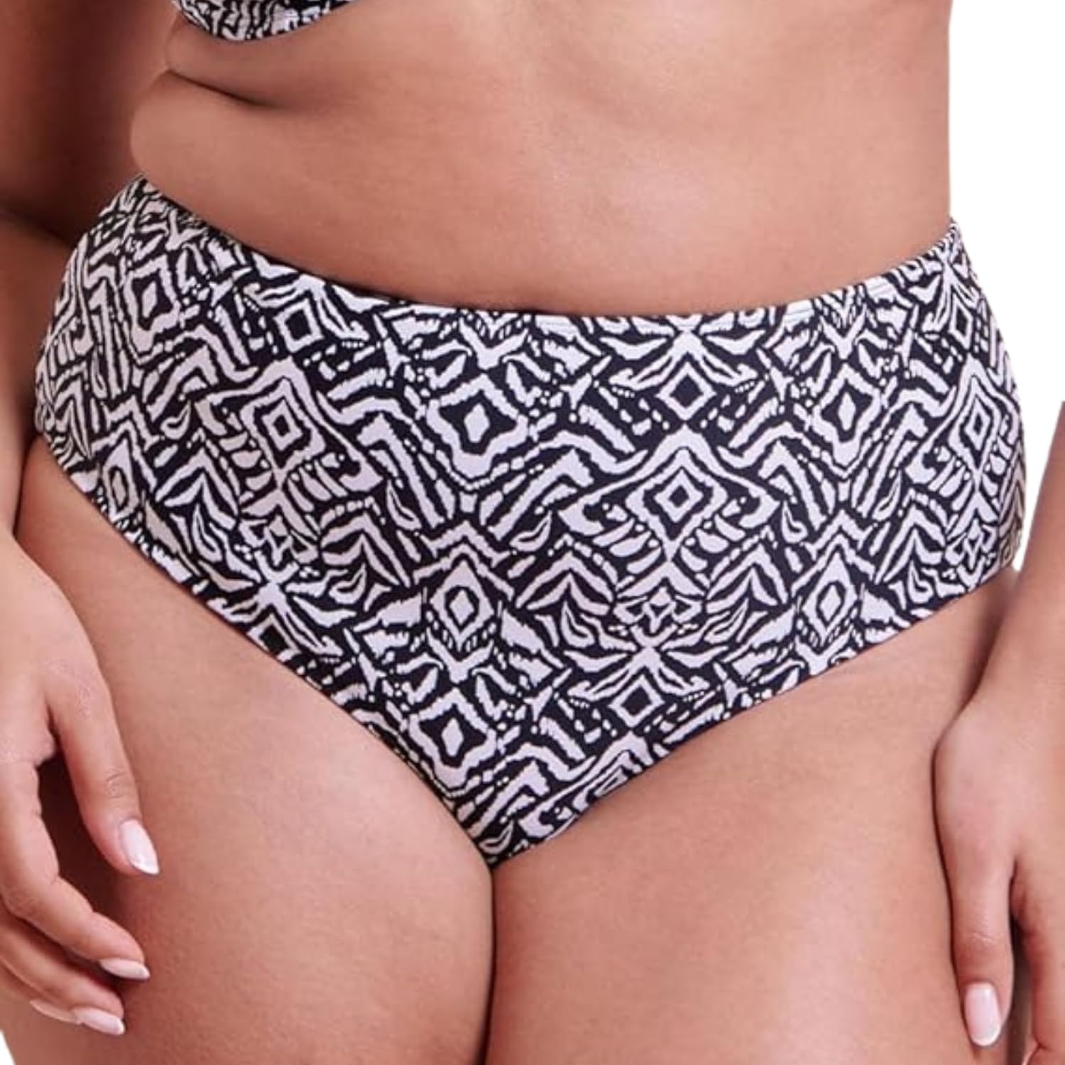 Curvy Kate Women's Black Wild Horizon High Waist Bikini Briefs Swimwear In | Size: Xl