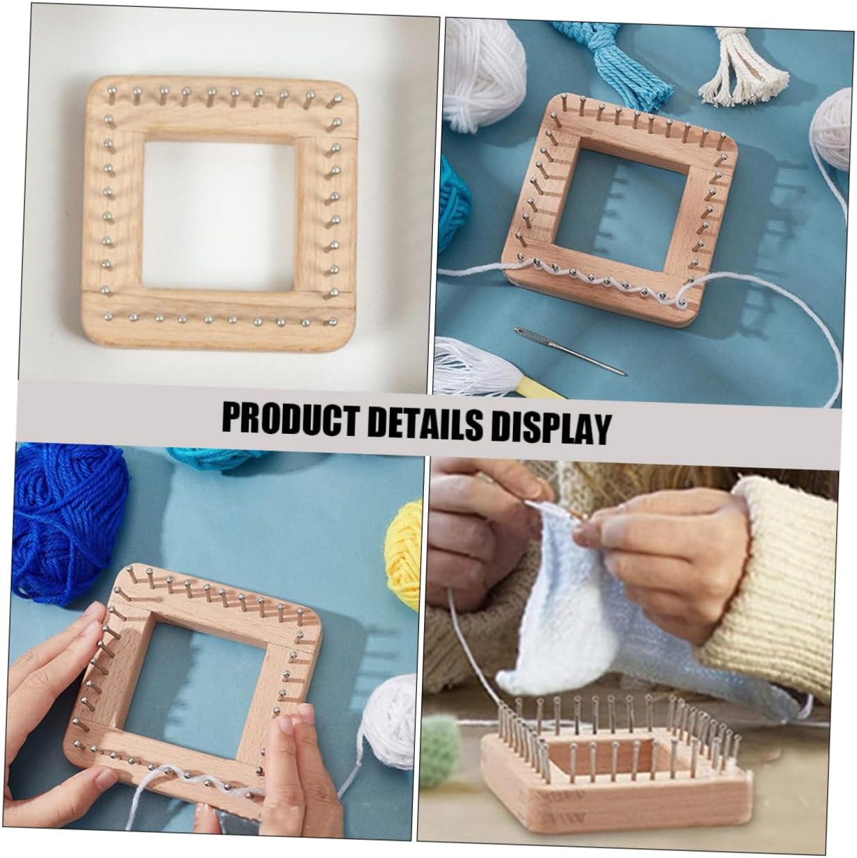 HAPINARY DIY Knitting Wood Weaving Tool for Scarf and Hat Making Solid Wood Craft Kit for Beginners for Creative Scarf Weaving Projects