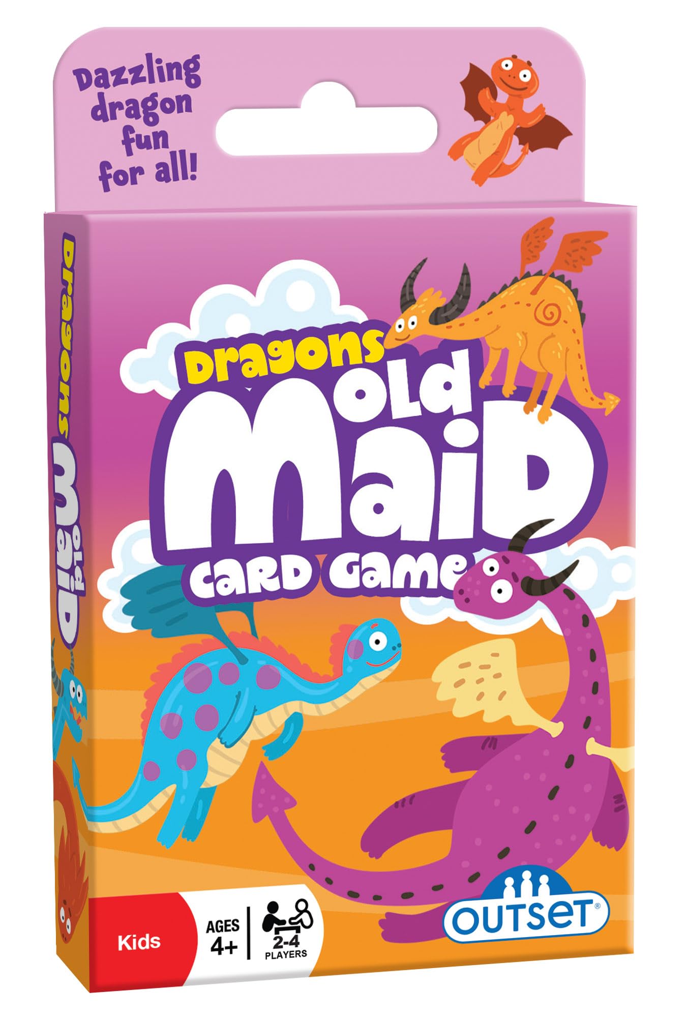 Outset Media Dragons Old Maid Card Game - The Classic Game of Old Maid with Dragons Featured on 37 Over-Sized Cards for 2 to 4 Players Ages 4 and up