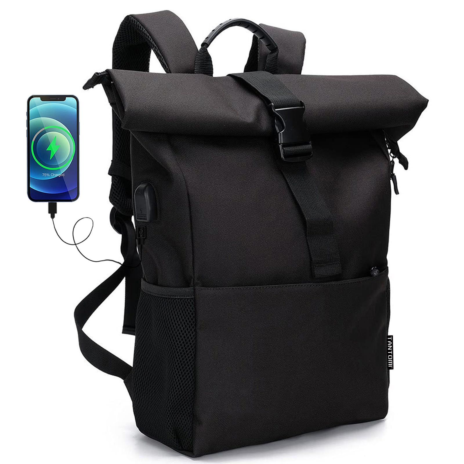 MoFut Rucksack Damen Groß Rucksäcke Herren Groß Schulrucksack viele Fächer mit 15,6" Laptopfach, Unisex Rolltop Rücksack Wasserdicht, Lässiger Backpack Schule Freizeit Uni Arbeit Wandern.