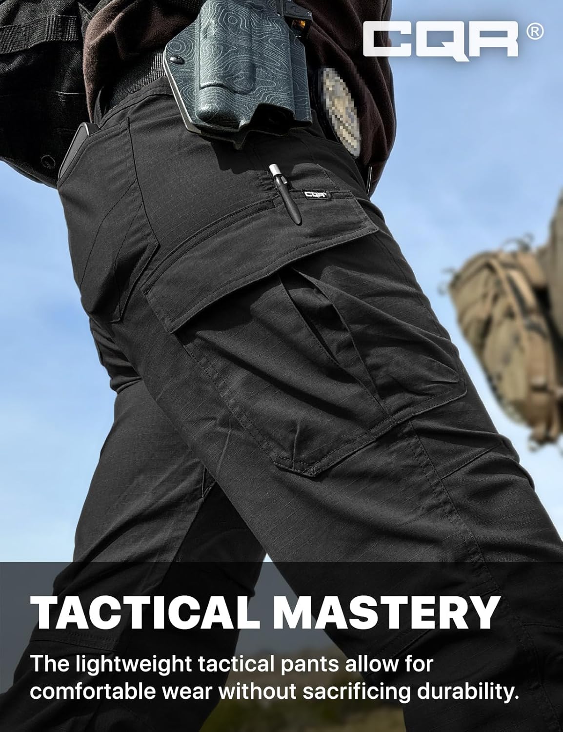 CQR Women's Flex Stretch Tactical Pants, Water Resistant Ripstop Cargo Work Pants with Pockets for Outdoor & Hiking - Image 8