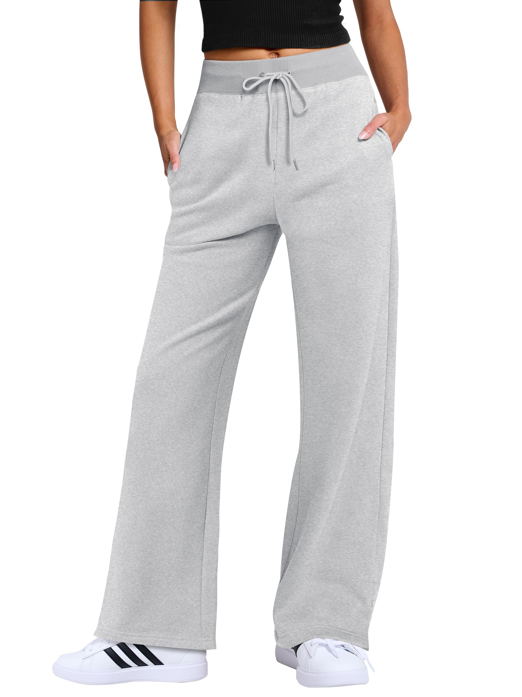 ANRABESS Women's Sweatpants Straight Leg High Waist Casual Drawstring Sweat Pants Workout Athletic Joggers with Pockets