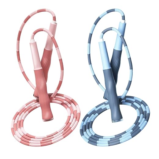 Redify Upgraded Soft Beaded Jump Rope for Kids,Tangle-Free Segmented Kids Jump Rope with Soft Anti-slip Handles,Adjustable Jumping Rope for Children Women and Men Fitness 9.2 Feet,Gifts for Kids