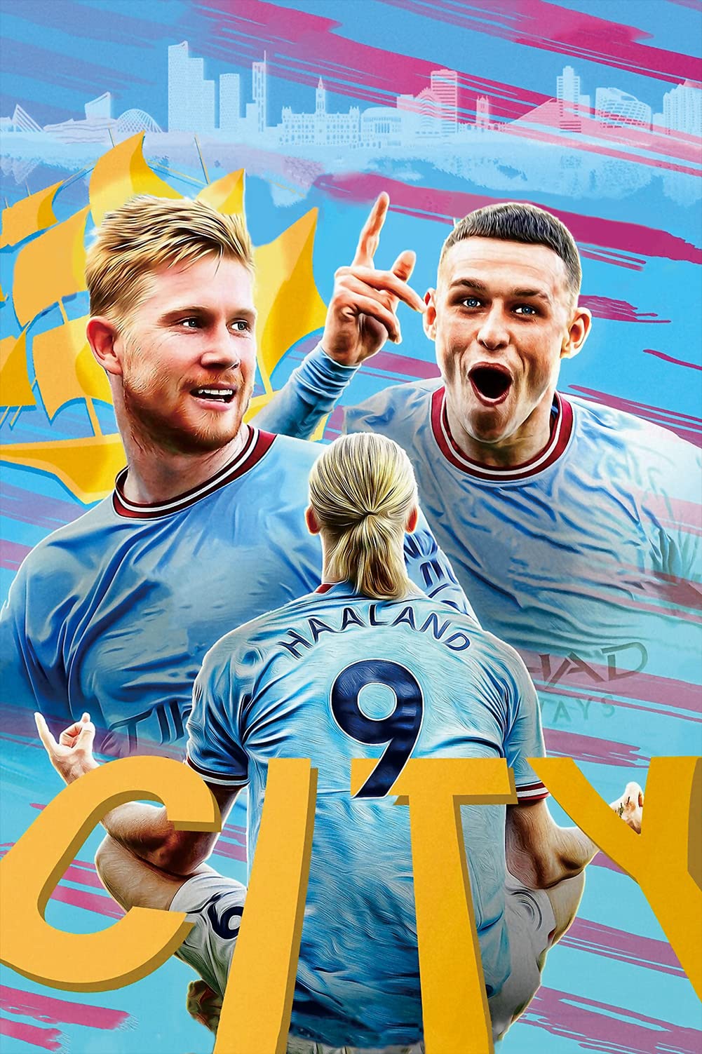 Manchester City スターリング ポスター（額縁付き） Amazon.co.jp: Manchester City - Sterling 17/18 Poster - 36 x
