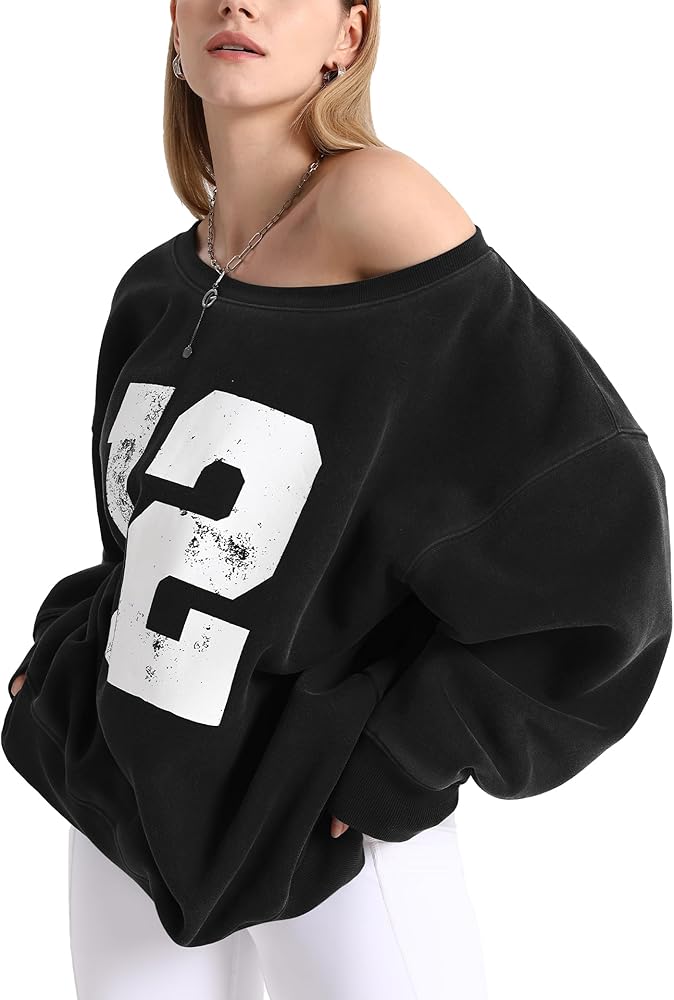 Hatant Off the Shoulder Sweatshirts Womens Oversized Sweatshirts