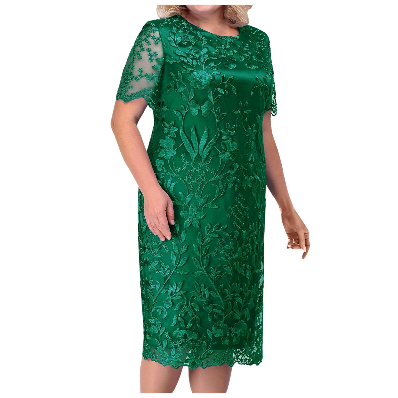 Vestidos de verano 2026 para mujer, elegante vestido de novia, talla grande, bordado floral, vestidos de noche formales, de manga corta, para fiesta, boda, invitada, vestido de fiesta