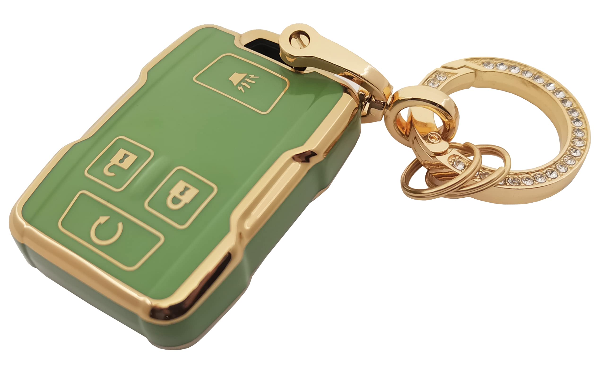 chyoekey for GMC Key Fob Cover with Keychain Soft TPU Full Protection Car Key Case Compatible with Chevy Chevrolet Silverado Colorado/GMC Sierra