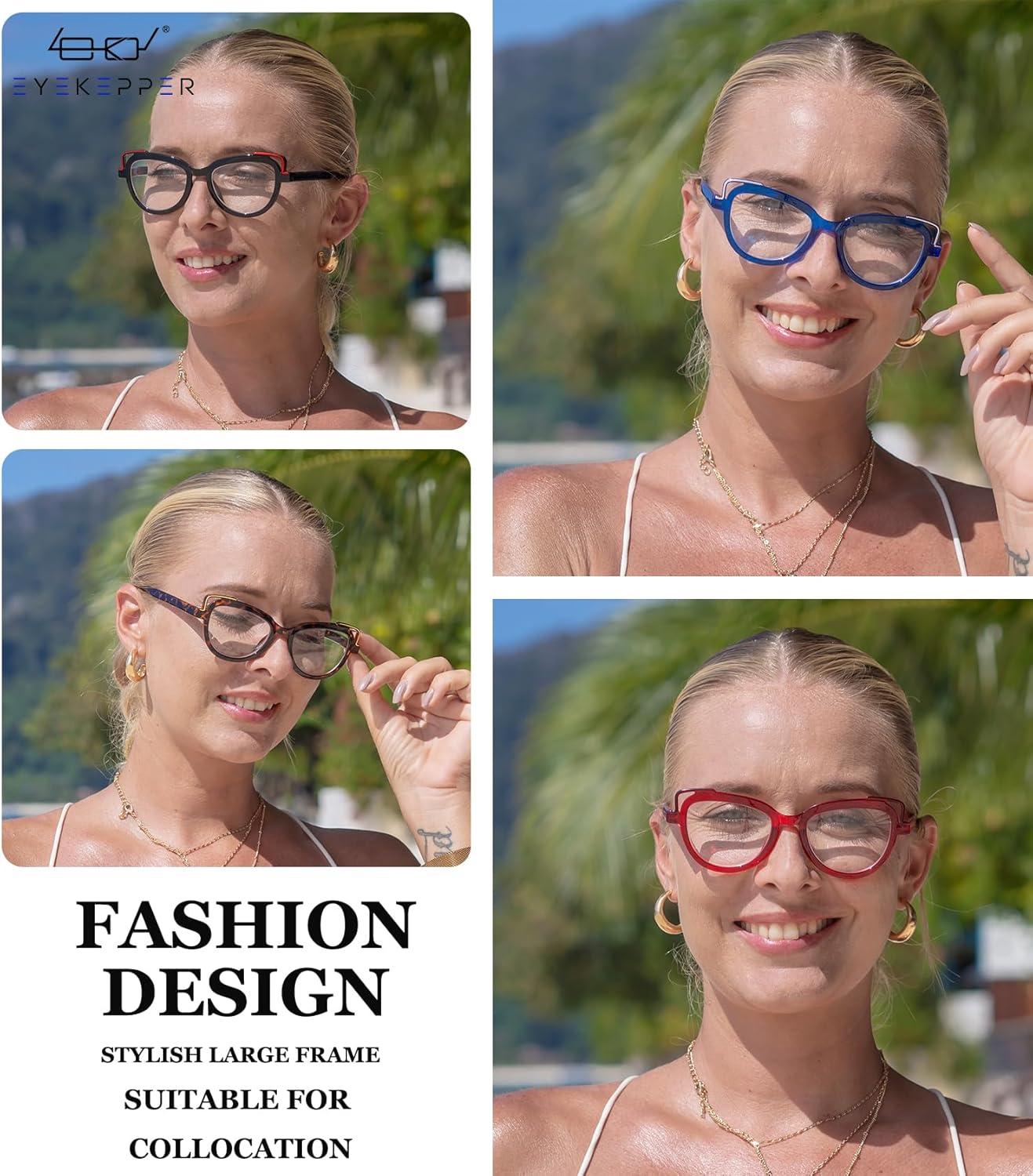Eyekepper 4-pack Bifocal Reading Glasses Cat Eye Design Bi-focal Readers Women