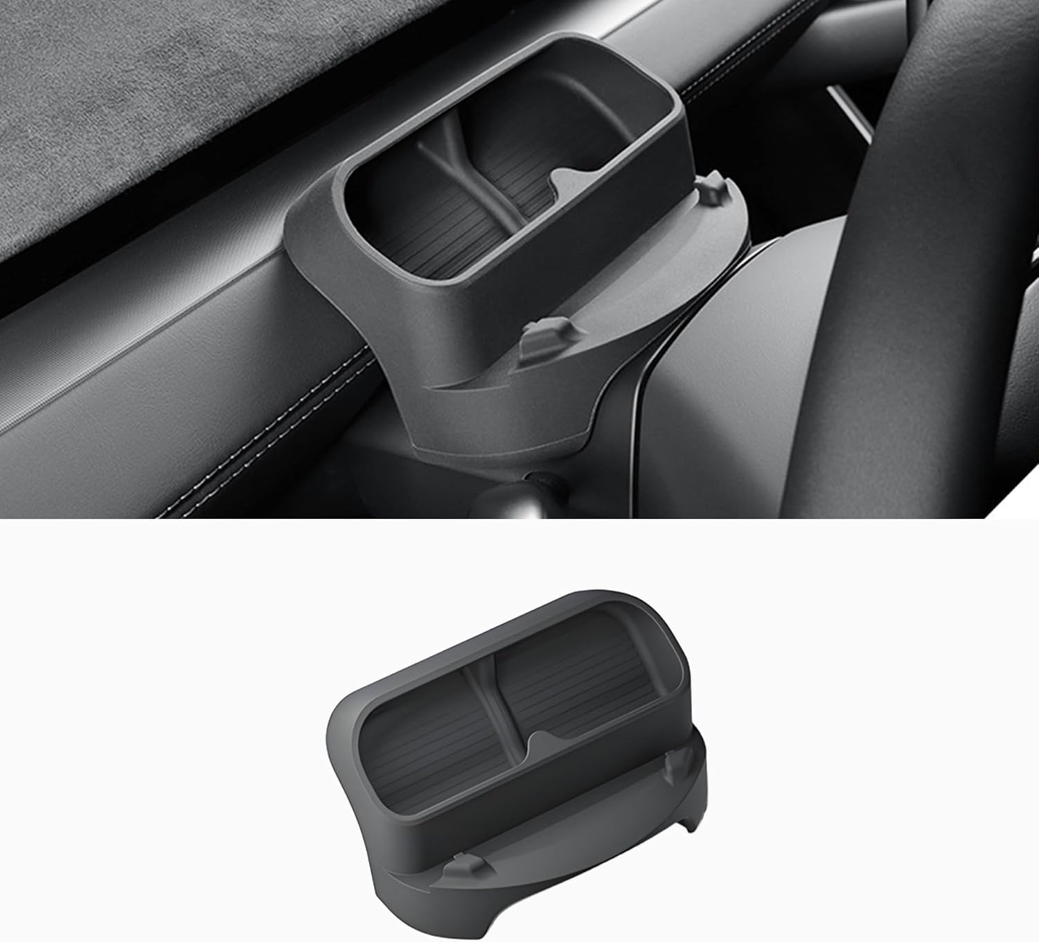 Silicone Steering Wheel Sunglasses Holder Compatible with Tesla Model Y Juniper 2025, Dashboard Phone Stand Holder, Instrument Panel Tray Sunglasses Box Phone Mount for Tesla Model Y Refresh