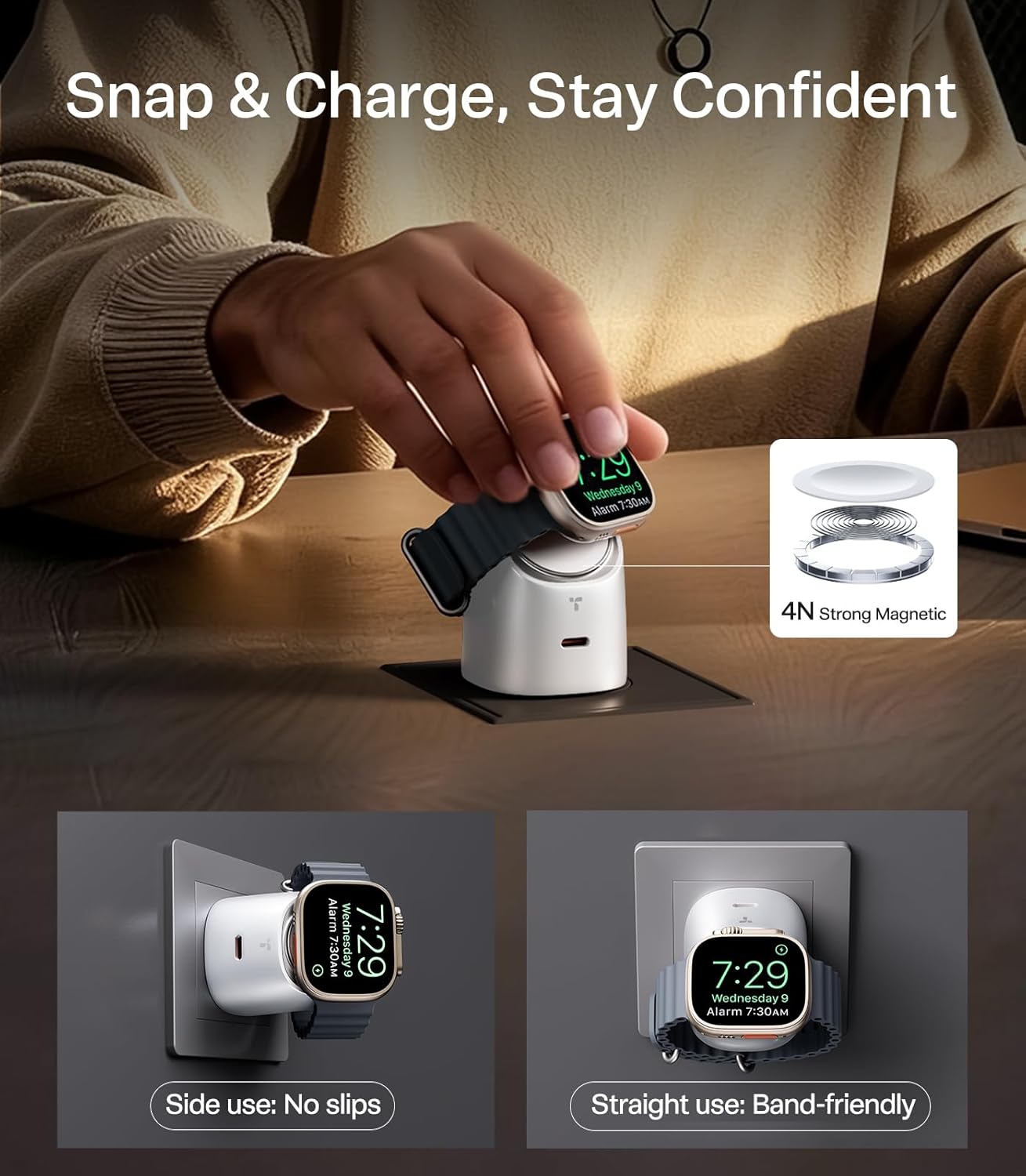 TORRAS 0.5" Ultra-Slim 10000mAh Power Bank & Apple Watch Charger