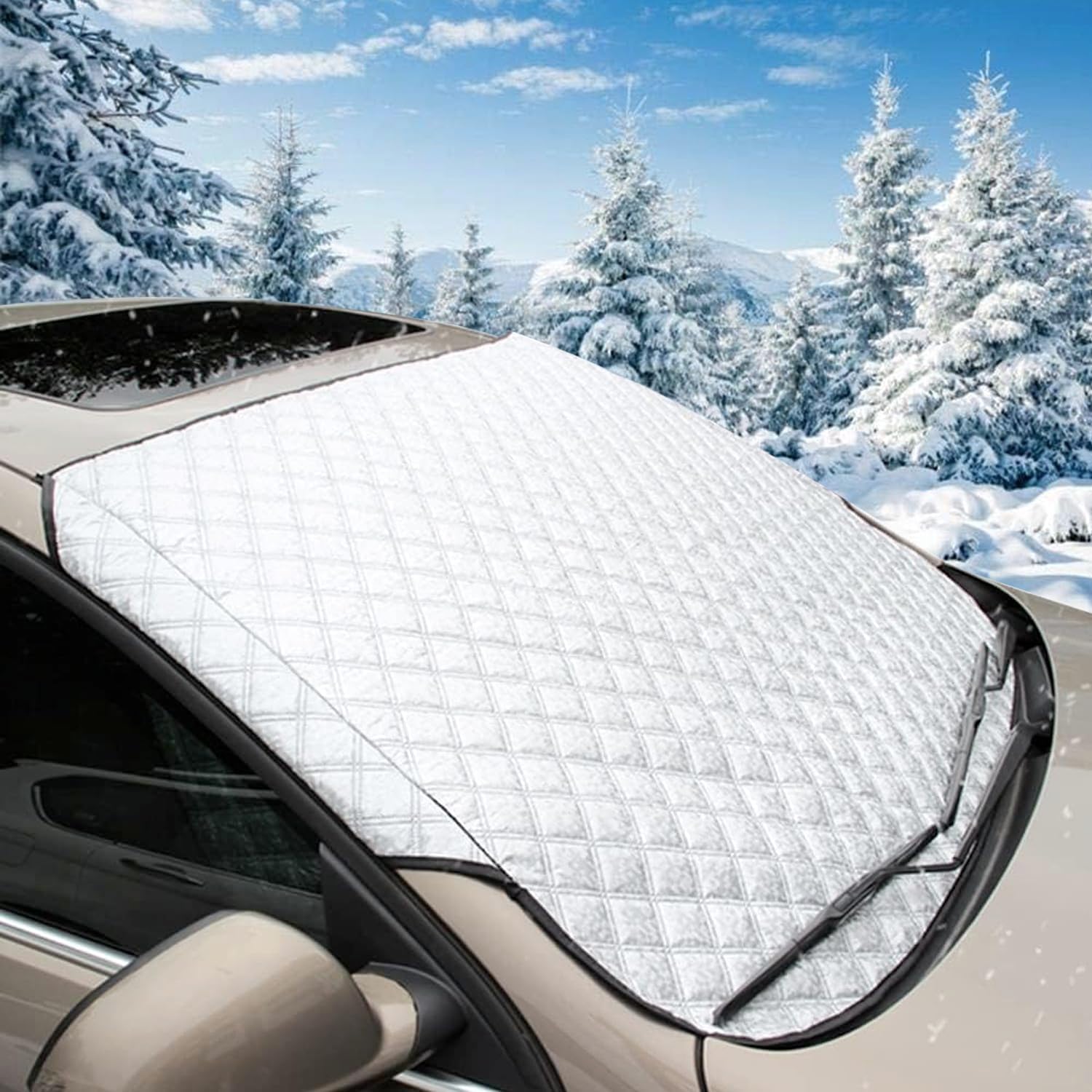 CUQOO Car Windscreen Cover for Summer UV Protective Windshield Cover