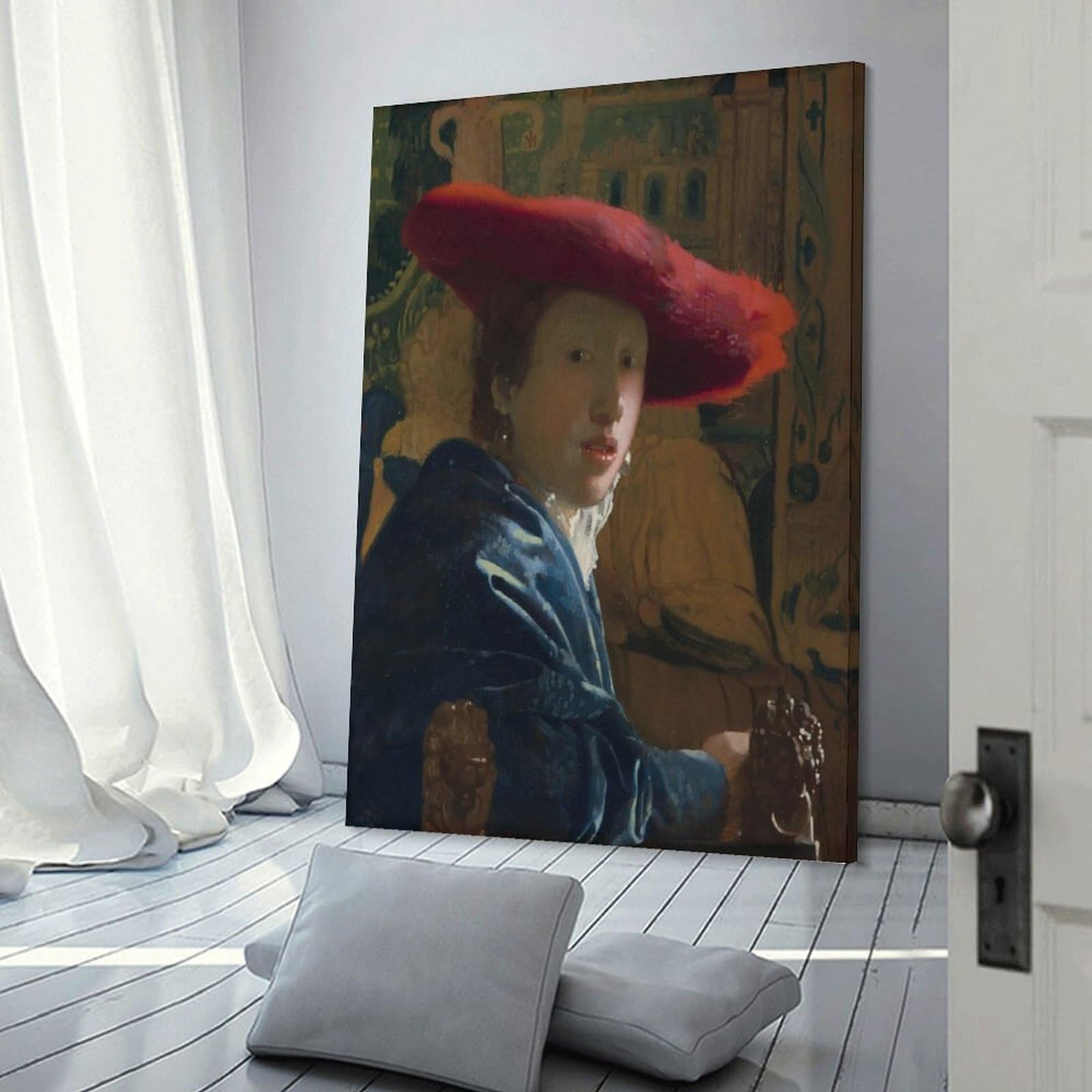 ヨハネス・フェルメール「赤い帽子の女」の鉛筆模写 額付き 箱あり