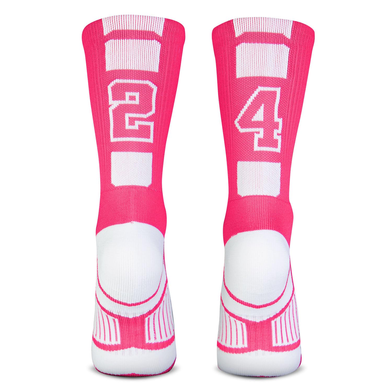 ChalkTalkSPORTS Custom Team Socks - Pink Number Socks | Choose Your Number