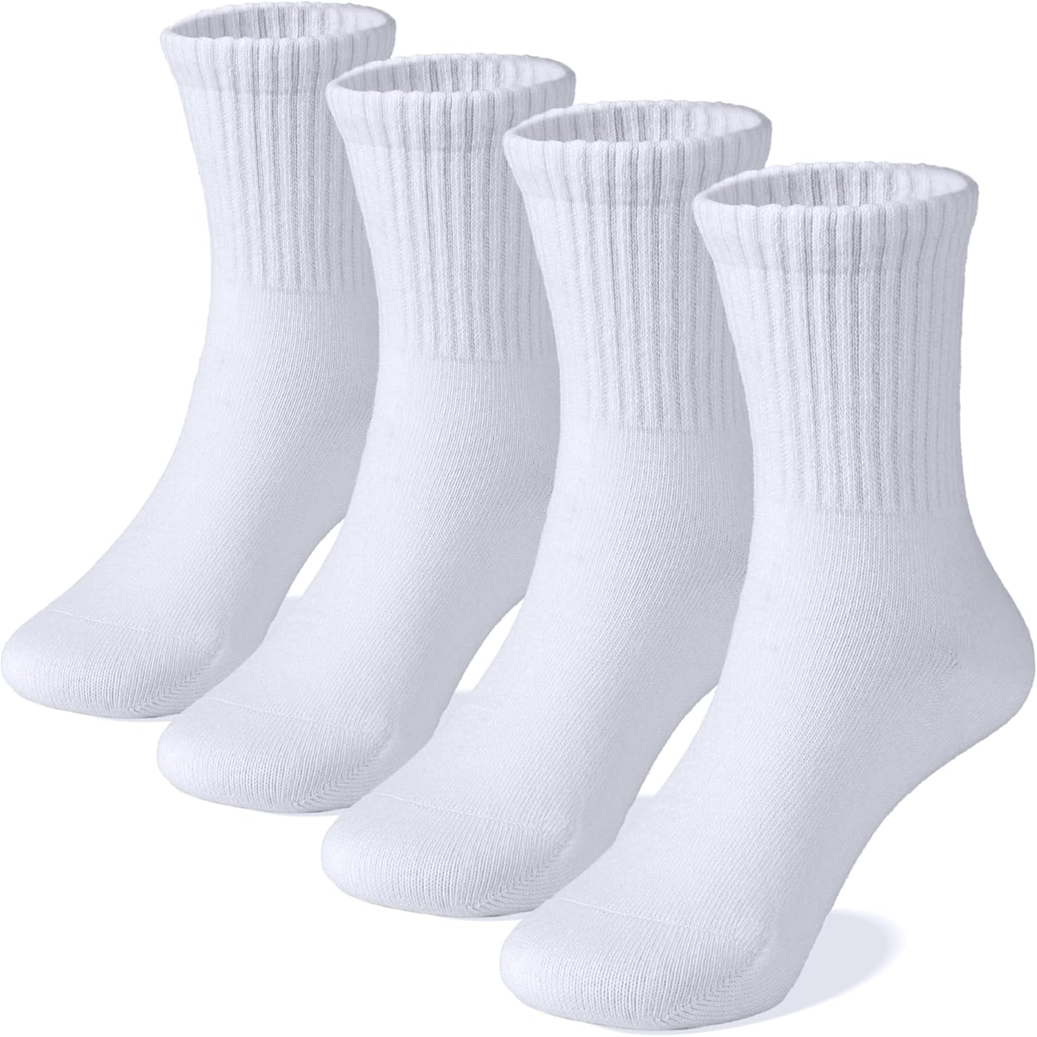 COTTON DAY Unisex School Kids Boys Girls Soft Cotton Black White Gray Navy Khaki Athletic Socks with Retro Stripes