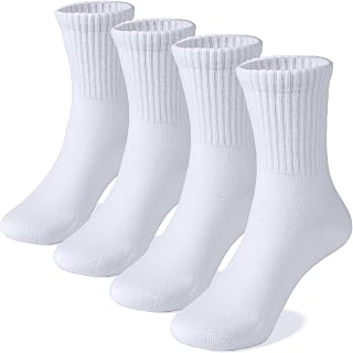 Unisex School Kids Boys Girls Soft Cotton Black White Gray Navy Khaki Athletic Socks with Retro Stripes